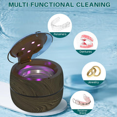 Three-step usage guide: add water and items, close lid, plug in