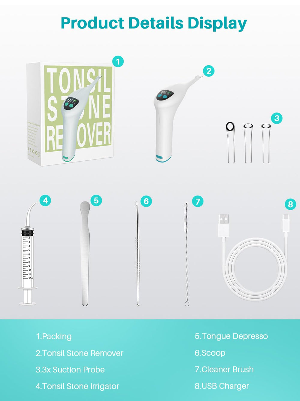 Cleaning brush and included probes for maintenance
