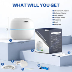 5-minute ultrasonic cleaning mode with ultraviolet light