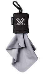 Cloth attached to key chain or zipper for portable cleaning