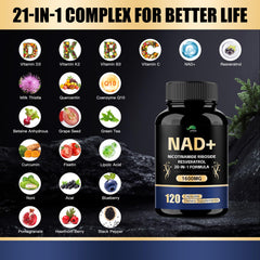NAD+ supplement capsules arranged for display