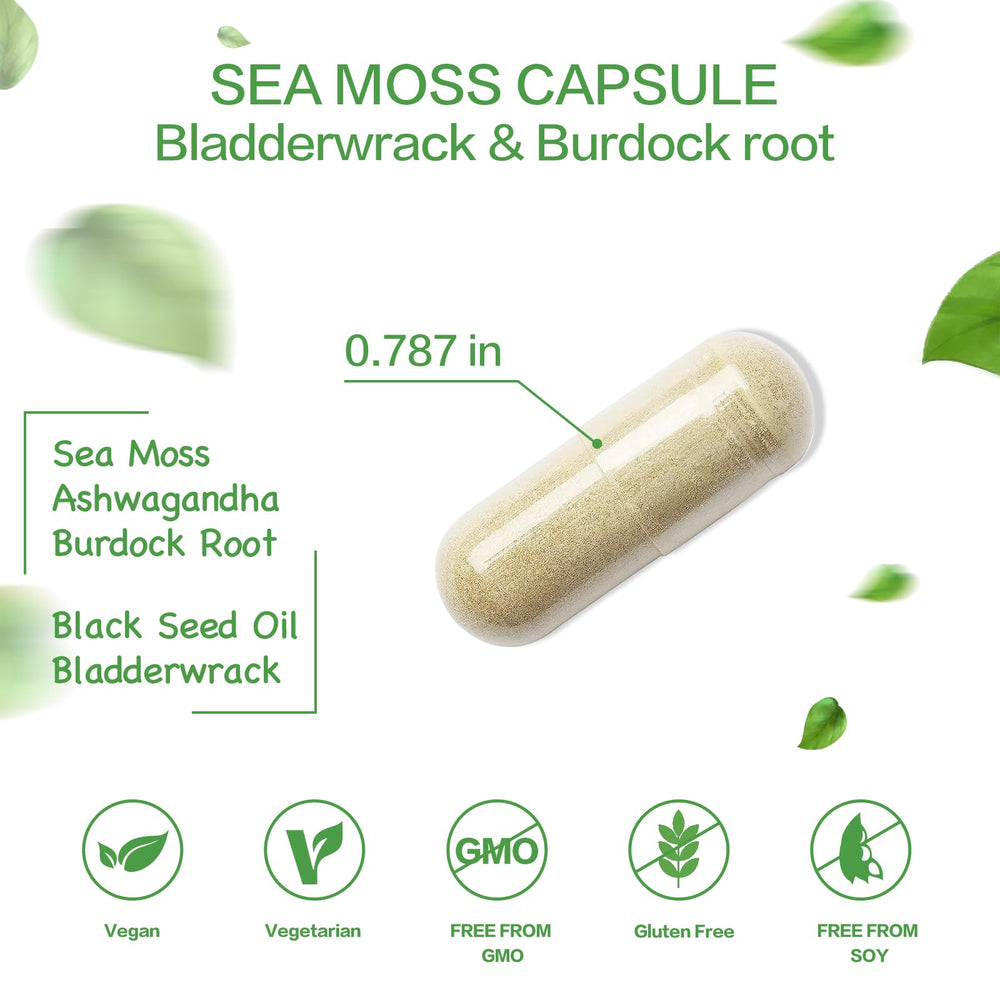 Close-up of VPKIN Sea Moss Capsules