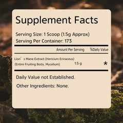 Natural Lion's Mane Mushroom powder sourced from forests