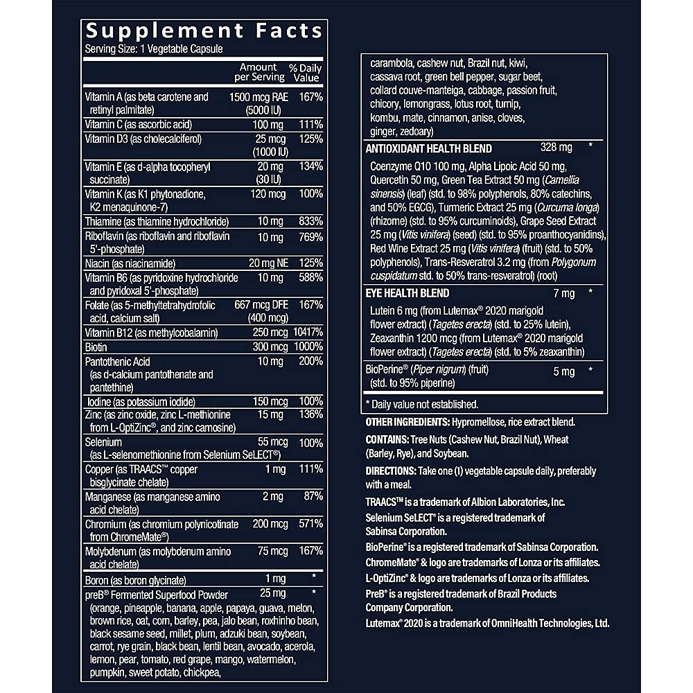 Graphic showing stress relief and antioxidant support features