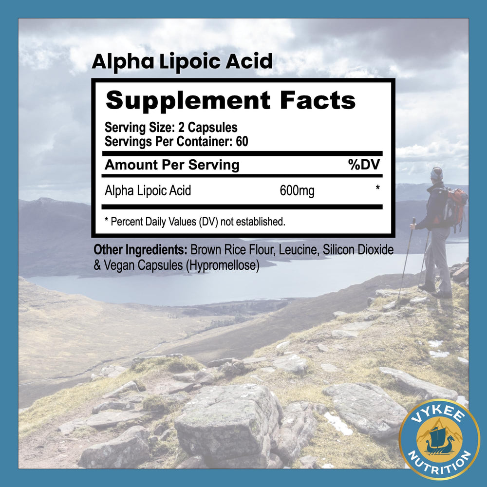 QR code on Vykee Nutrition Alpha Lipoic Acid bottle