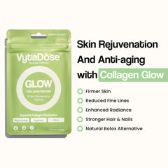 Close-up of a Collagen Glow Patch applied to skin