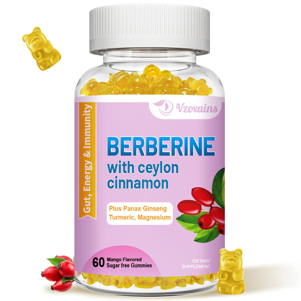 VZOXAINS Berberine Gummies bottle on the shelf