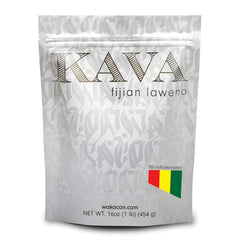 Wakacon Kava Lawena Powder 16oz jar label close-up