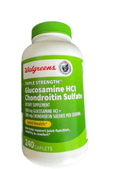 Walgreens Glucosamine Chondroitin Triple Strength bottle with 240 caplets