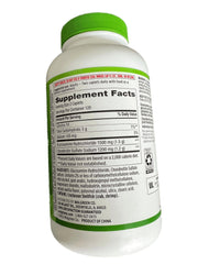 Supplement facts panel showing 1500 mg Glucosamine HCl and 1200 mg Chondroitin Sulfate