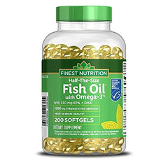 Walgreens half-size 1200 mg fish oil softgels bottle