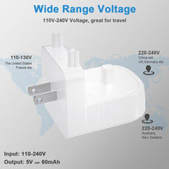 Compact white travel-friendly charging base