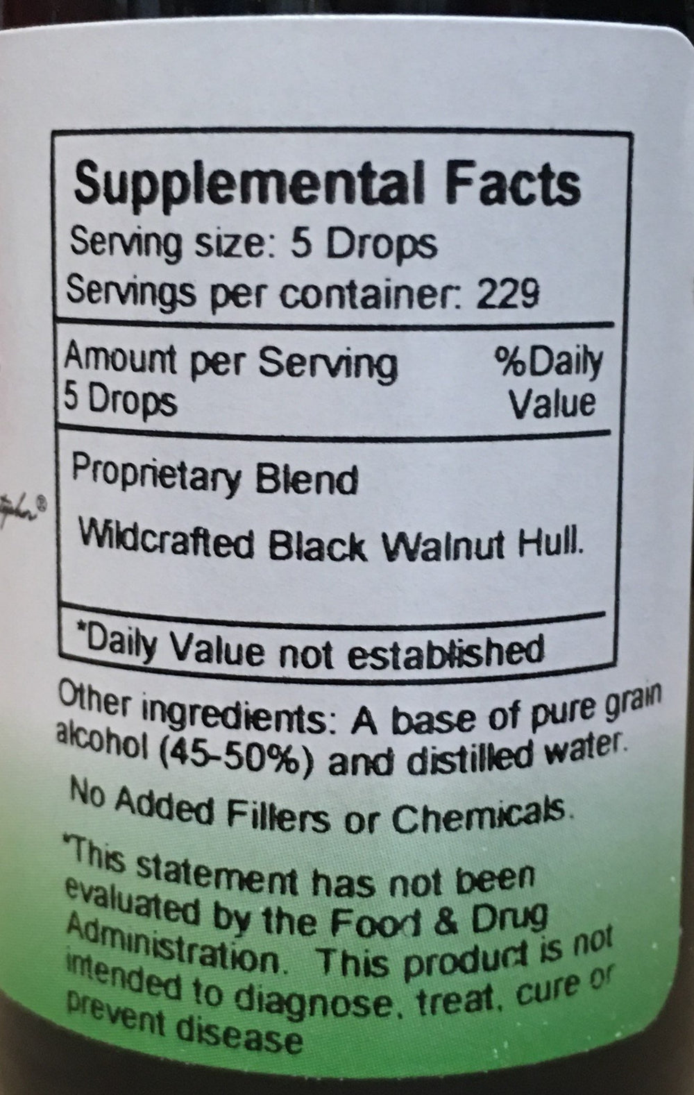 Black walnut hull illustration highlighting herbal extract
