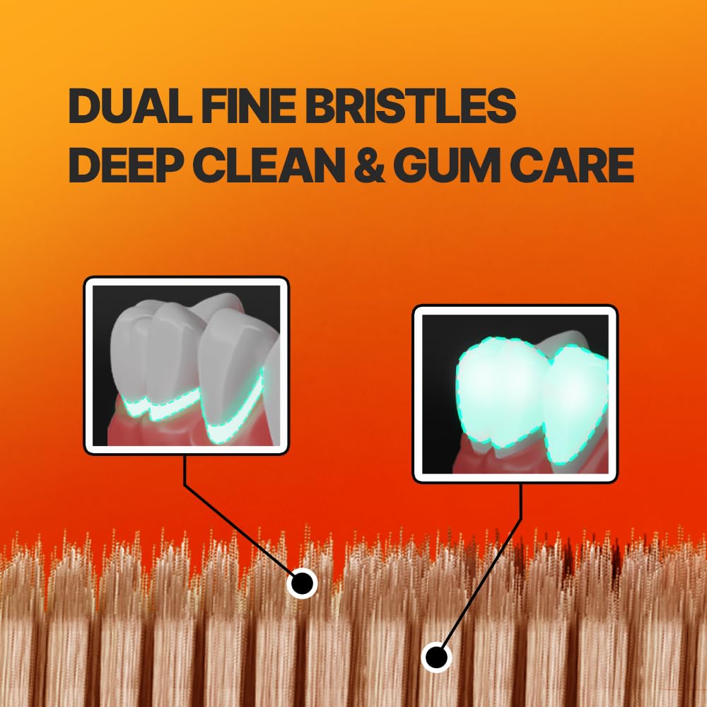 Close-up view of dual micro bristles