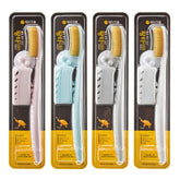WANGTA Toothbrush 4pcs Golden variant with wide head and long bristles.