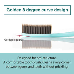 Brush head cleaning between gums and teeth