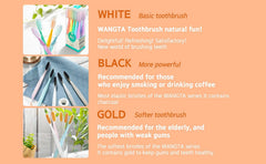 Soft abundant bristles close-up on WANGTA toothbrush