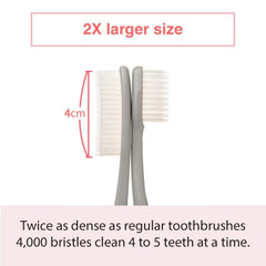 WANGTA toothbrush white with wide head - side view