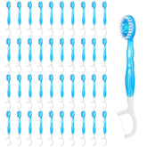 Wanmu blue mini travel toothbrushes - front view