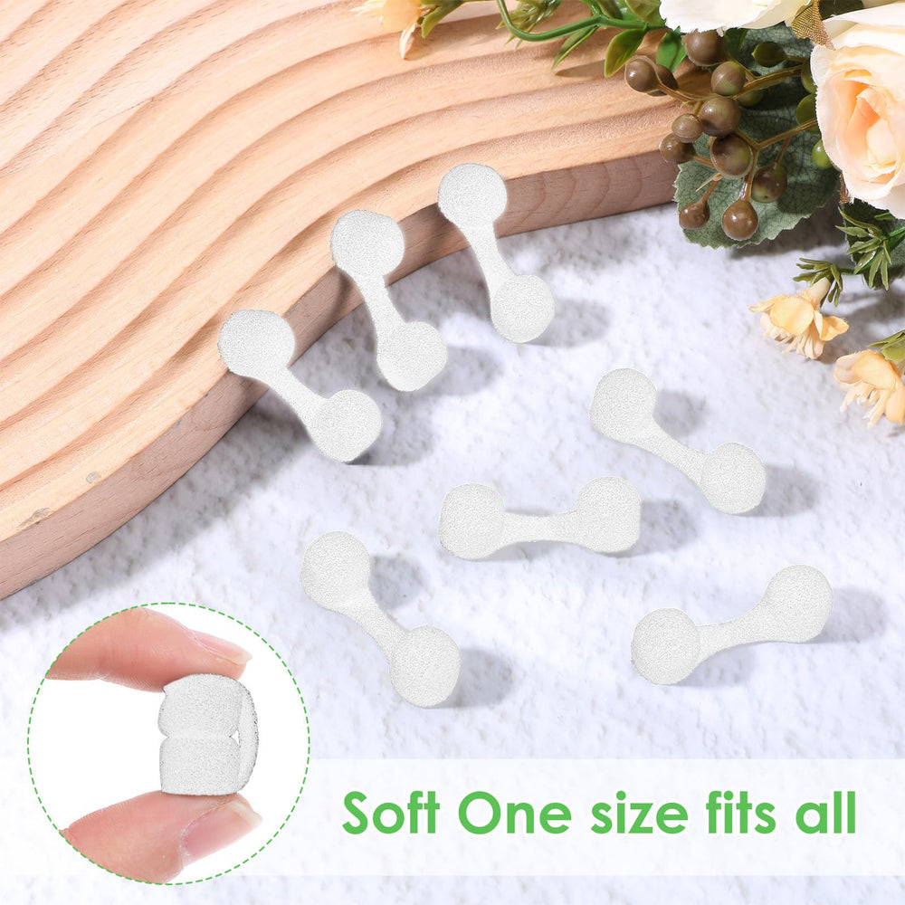 Stack of disposable white nasal plug filters