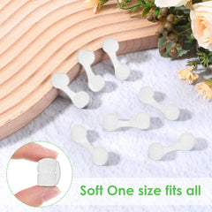 Stack of disposable white nasal plug filters