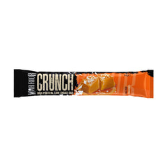Close-up of Warrior Crunch Salted Caramel bar showing caramel and chocolate layers