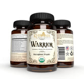 Warrior product packaging and herbal blend, organic immune support