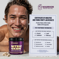Warrior Protocol maca-shilajit energy capsules indicate energy and stamina support.
