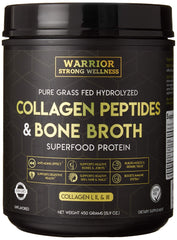 Warrior Strong Wellness Collagen Peptides and Bone Broth Powder – unflavored container