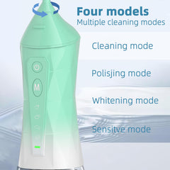 Compact cordless water flosser in travel bag