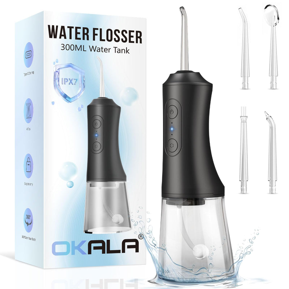 Water Dental Flosser handheld with 300ml tank and cordless design