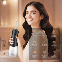 Cordless Water Dental Flosser with compact 300ml reservoir
