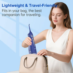 Product packaging of Water Dental Flosser Pick in dark blue