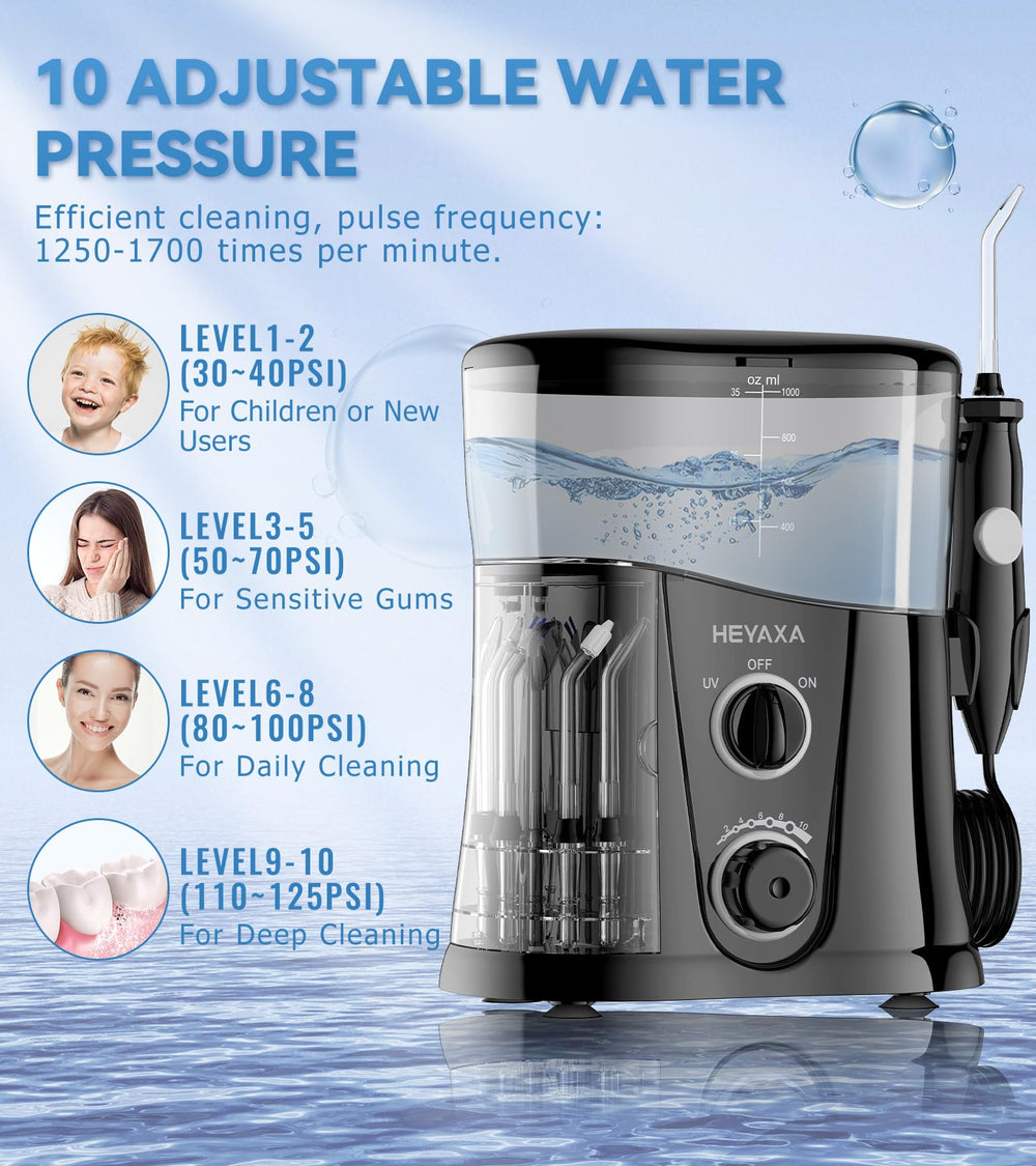 7 jet tips and attachments for comprehensive dental cleaning
