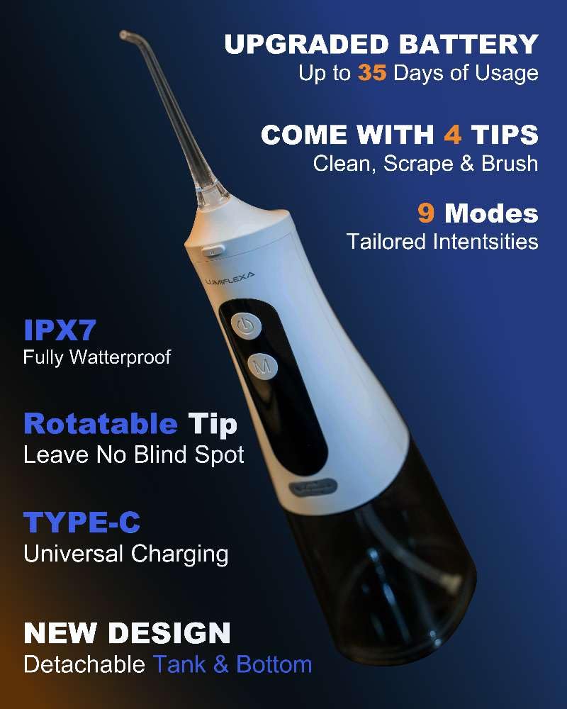 Close-up of 360° rotating nozzle and attachments