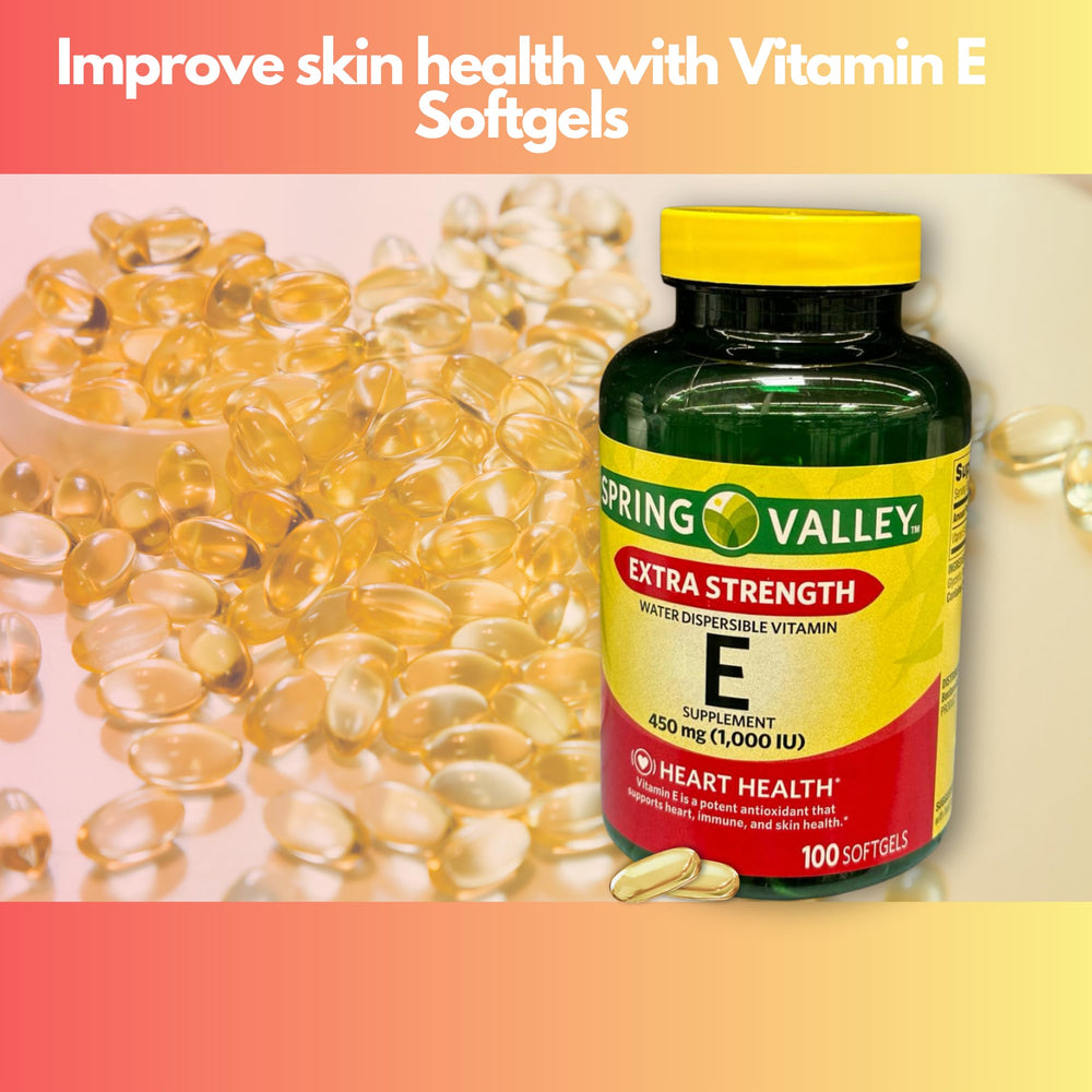 Water-dispersible Vitamin E softgels concept illustration
