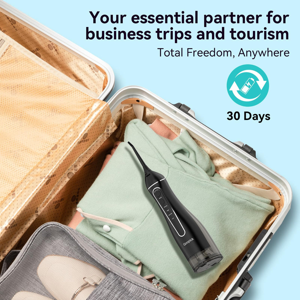 Water flosser nozzle rotating 360 degrees for hard-to-reach areas