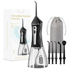 Front view of Water Flosser in black with 4 modes and 320ml tank