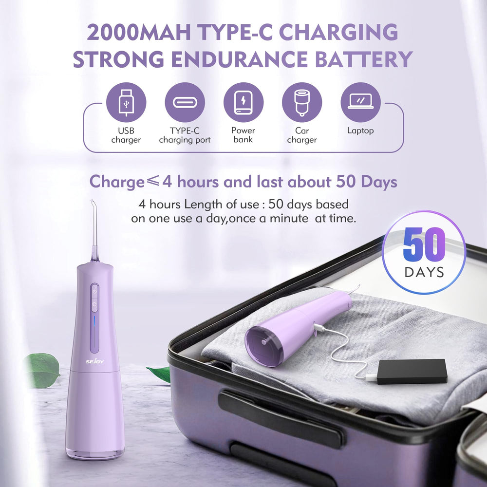 IPX7 waterproof water flosser for bathroom use
