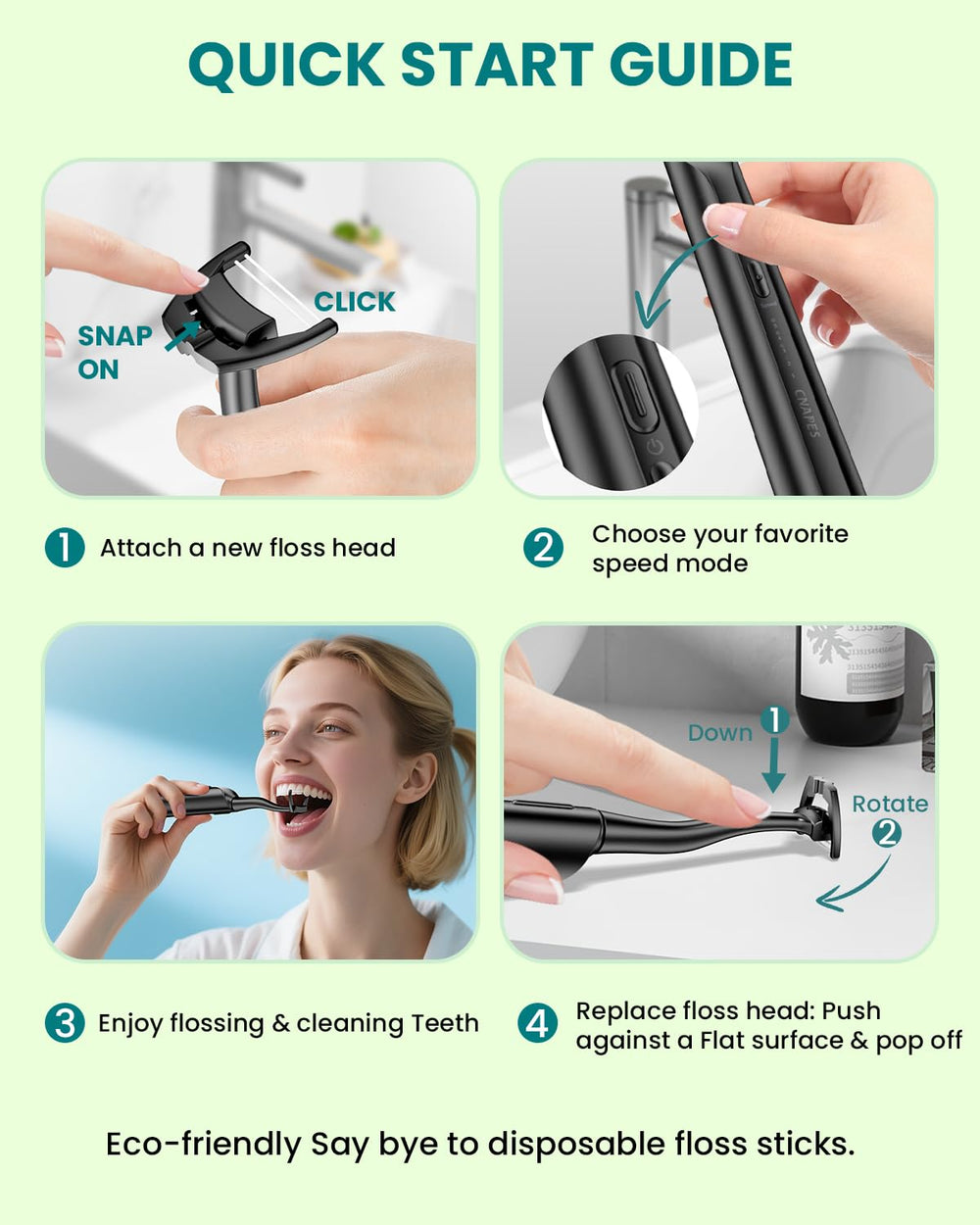 Illustration of water flosser alternative for adults
