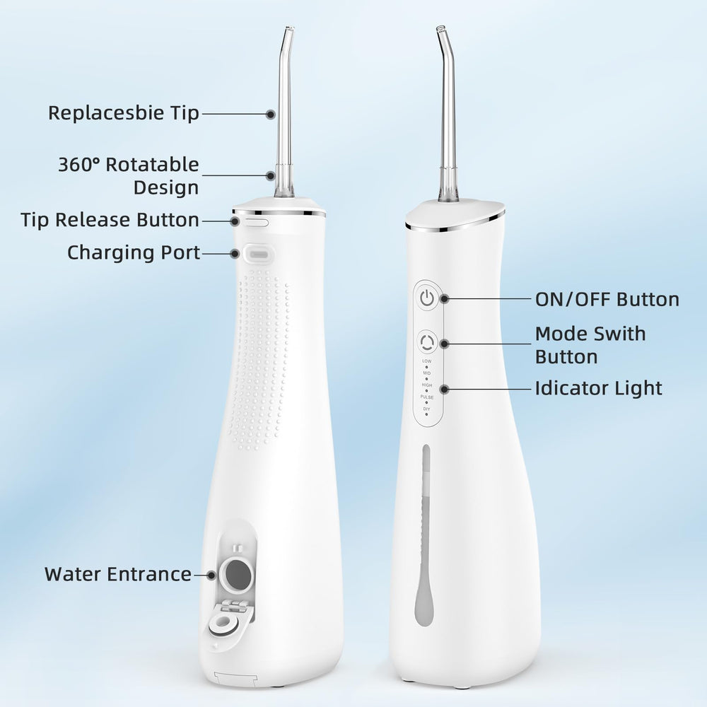 Close-up of nozzle tips (4 included) for various cleaning needs