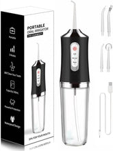 Water flosser cordless teeth cleaner in black, front view