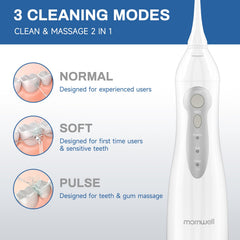 Cordless water flosser with 360 degree rotating nozzle