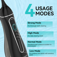 Cordless water flosser showing USB-C charging