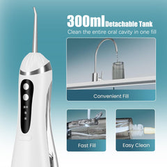 IPX7 waterproof cordless water flosser