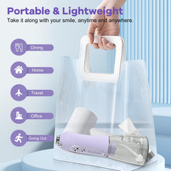 Compact, travel-friendly packaging and bathroom usage setup