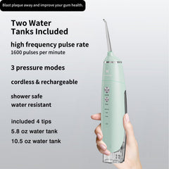 Dual-tank water flosser for home and travel