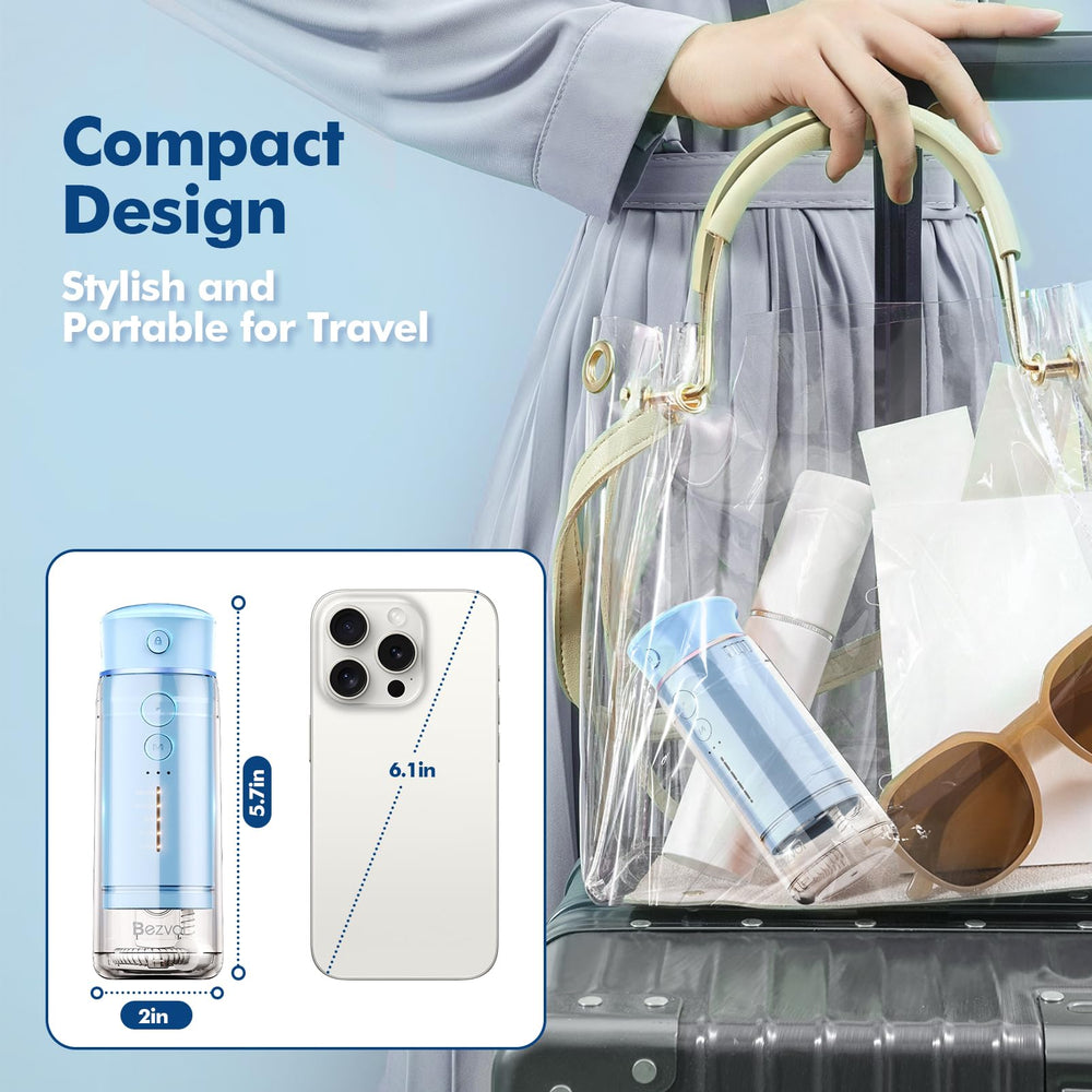 Retractable water tank open view with nozzle storage compartment
