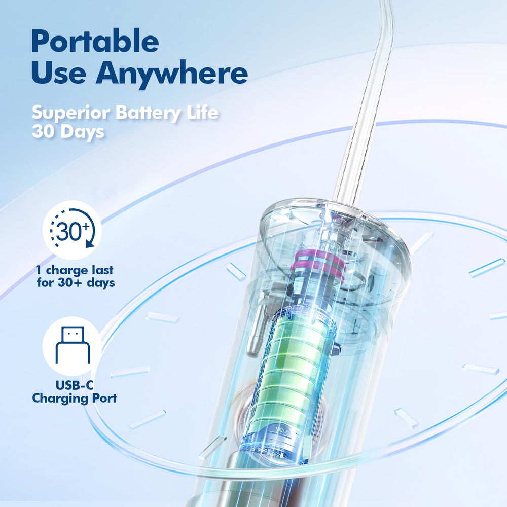 6 replaceable nozzles including orthodontic and periodontal tips
