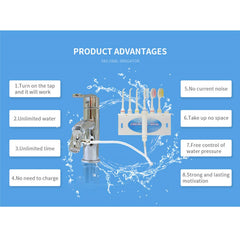 Non-electric, safe and quiet dental irrigator design